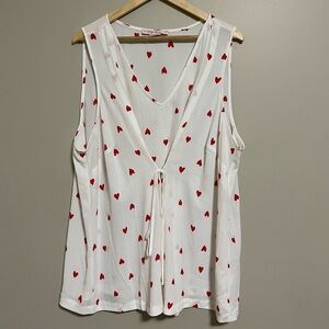 IN EVERY STORY PENNINGTONS Heart Print Sleeveless Blouse Plus Size